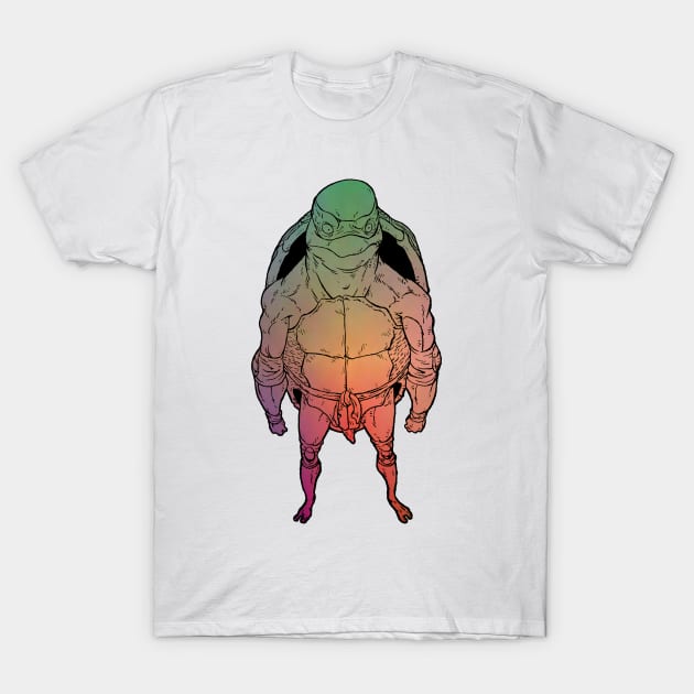 Mutant Rainbow Ninja Turtle T-Shirt by arvenasaur